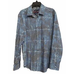 Robert Graham Shirt Long Sleeve‎ Button Up Slim Fit Flip Cuff Geometric Mens XXL